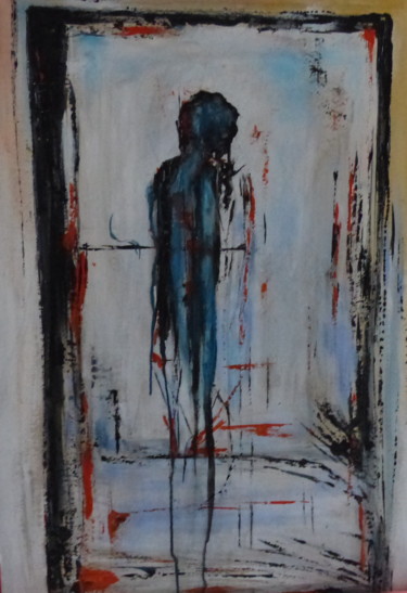 Dessin intitulée "" Vers un autre uni…" par Jeanne Le Guen, Œuvre d'art originale, Encre Monté sur Panneau de bois