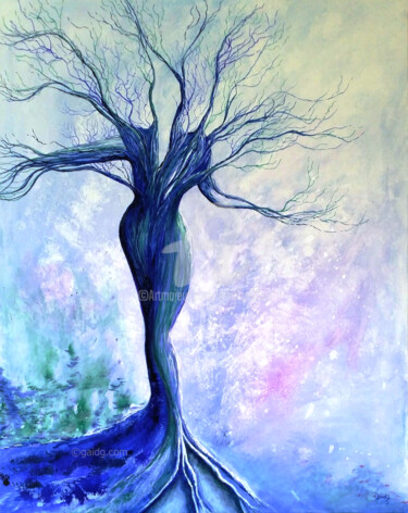 Peinture intitulée "Arbre Diva II" par Gaïdg, Œuvre d'art originale, Acrylique Monté sur Châssis en bois