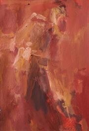 Peinture intitulée "Rouge" par Sandrine Wely, Œuvre d'art originale