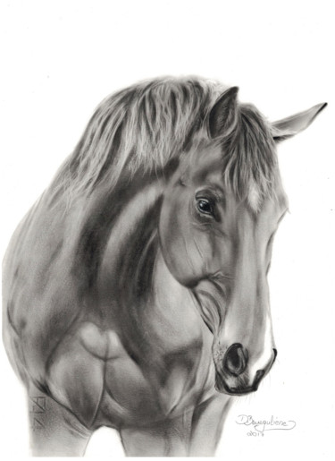 Painting titled "Horse Neon by Deima…" by Deimante Bruzguliene, Original Artwork, Oil