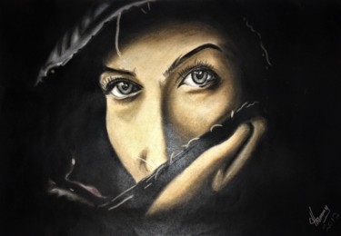 Peinture intitulée "Ojos Encantadores" par Thommy, Œuvre d'art originale, Pastel