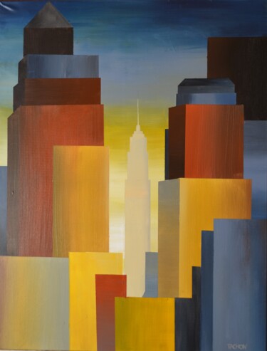 Malerei mit dem Titel "tower" von Jean Pierre Tachon, Original-Kunstwerk, Acryl