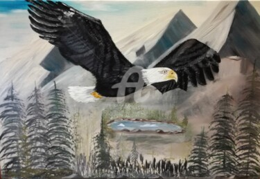 The eagle with man's eyes 绘画 标题为“The eagle with man'…” 由Plakhotnyk Nataliia, 原创艺术品, 油