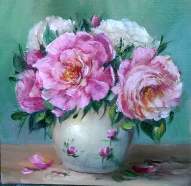 Peinture intitulée "Le petit bouquet de…" par Chrispaint-Flowers, Œuvre d'art originale, Huile