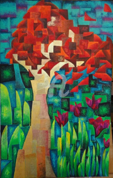 l'automne Peinture intitulée "l'automne" par Audrey Ressejac-Duparc, Œuvre d'art originale, Huile
