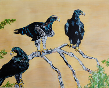 Black eagles painting Peinture intitulée "Black eagles painti…" par Hiten Mistry, Œuvre d'art originale, Acrylique