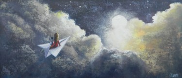 Painting titled "LIGHT ROUTE" by Jiří Petr, Original Artwork, Oil