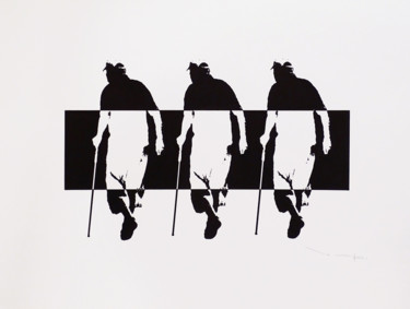 Drawing titled "Tehos - Three old m…" by Tehos, Original Artwork, Ink