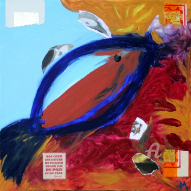 Peinture intitulée "Poisson esquissé" par Magda Hoibian, Œuvre d'art originale, Acrylique Monté sur Châssis en bois