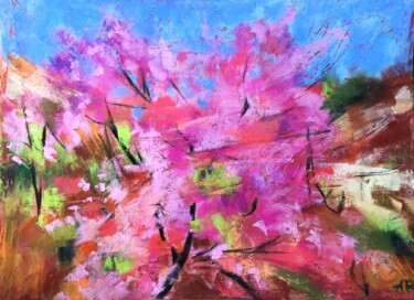 图画 标题为“Cherry blossoms” 由Lena Ru, 原创艺术品, 粉彩