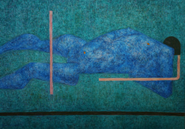 Painting titled "Голубая фигура" by Aleksei Filippov, Original Artwork
