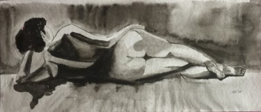 Malerei mit dem Titel "shadow" von Gudrun Sageder, Original-Kunstwerk, Aquarell