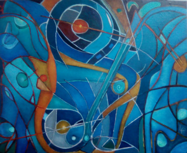 Peinture intitulée "composition-musical…" par Philippe Langaud, Œuvre d'art originale, Acrylique
