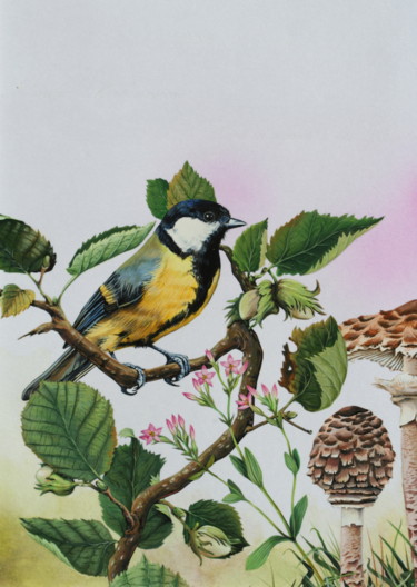 Peinture intitulée "Tiens, un noisetier…" par Bernard Domange, Œuvre d'art originale, Acrylique