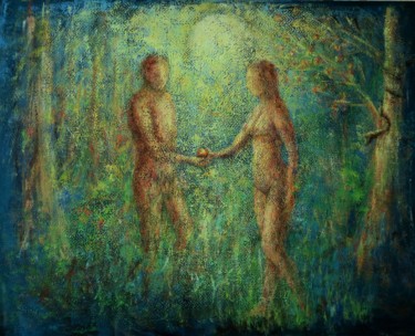 Adam et Eve Peinture intitulée "Adam et Eve" par Robert Bass, Œuvre d'art originale, Acrylique