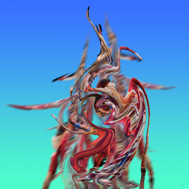 数字艺术 标题为“Petite pièce” 由Gérard Esquerre, 原创艺术品, 数字油画 安装在铝上