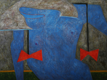 Painting titled "Голубая фигура" by Aleksei Filippov, Original Artwork
