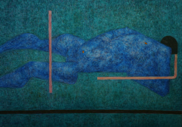 Painting titled "Голубая фигура" by Aleksei Filippov, Original Artwork