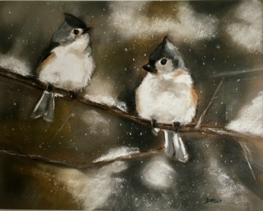 제목이 "Chants d hiver"인 미술작품 Delphine Orset Guerry로, 원작, 파스텔