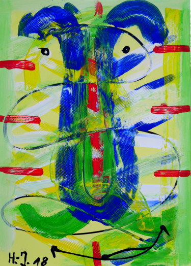 Malerei mit dem Titel "Löwe  (savane - la…" von Hans-Jürgen Grossmeyer, Original-Kunstwerk, Acryl