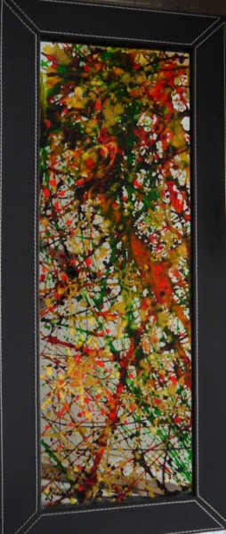 Design titled "Hommage à Monet" by N.M.Mathieu, Original Artwork, Stained glass painting Mounted on Wood Stretcher frame
