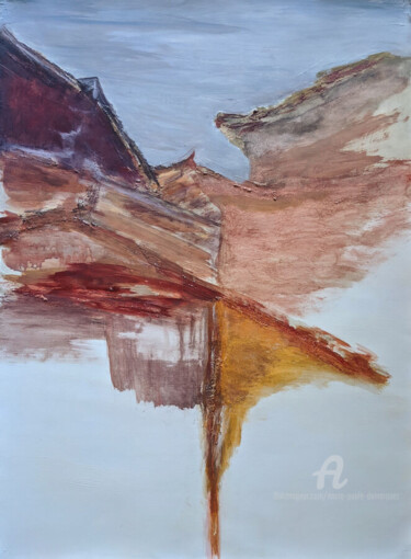 Peinture intitulée "Les toits ocrés-Pai…" par Marie-Paule Demarquez, Œuvre d'art originale, Acrylique