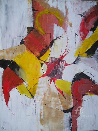 Malerei mit dem Titel "Patineur" von Sylvie Guyomar (Sylvie G), Original-Kunstwerk, Öl Auf Keilrahmen aus Holz montiert