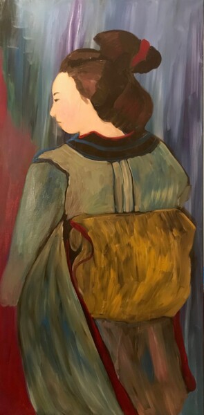 Painting titled "GEISHA No. 4" by Njoy, Original Artwork, Oil