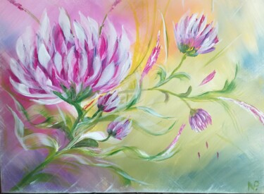 Peinture intitulée "Peony, floral, gift…" par Plakhotnyk Nataliia, Œuvre d'art originale, Acrylique