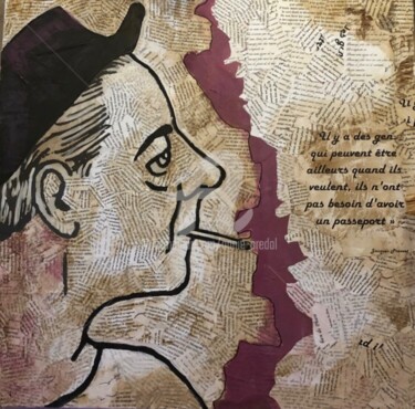 Collages intitulée "Prévert collection…" par Annie Predal, Œuvre d'art originale