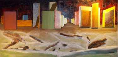 Art textile intitulée "tsunami.jpg" par Alain Berthier, Œuvre d'art originale