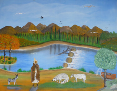 Peinture intitulée "l'hiver est là" par Ahmed Fertat, Œuvre d'art originale, Huile