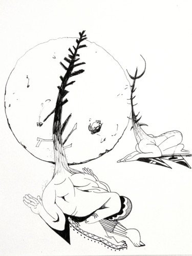 el-adoracion-del-sol-6.jpg Dessin intitulée "el-adoracion-del-so…" par Sébastien Bocquet, Œuvre d'art originale, Encre