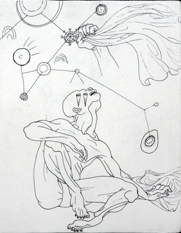 Dessin intitulée "el-adoracion-del-so…" par Sébastien Bocquet, Œuvre d'art originale, Encre
