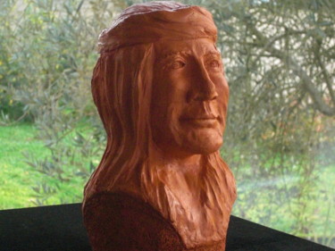 Sculpture titled "chef-apache-naiche-…" by Michele Valdre-Kromer, Original Artwork