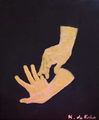 Painting titled "Une approche" by Nolwenn De Kerhor, Original Artwork