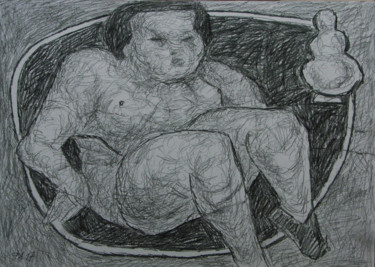Painting titled "Сидящая фигура" by Aleksei Filippov, Original Artwork