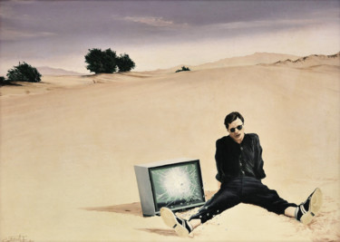 Pittura intitolato "Too much informatio…" da Christian Girault, Opera d'arte originale, Olio Montato su Cartone