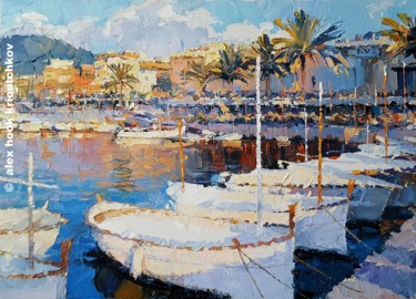Pintura titulada "Puerto de Andratx IX" por Alex Hook Krioutchkov, Obra de arte original, Oleo