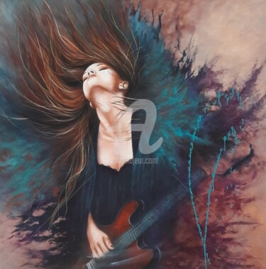 Peinture intitulée "Envolée lyrique.jpg" par Shena Ajuelos, Œuvre d'art originale, Huile