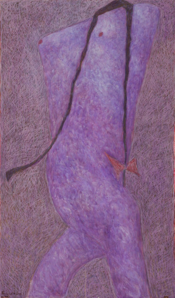 Painting titled "Фиолетовая фигура" by Aleksei Filippov, Original Artwork