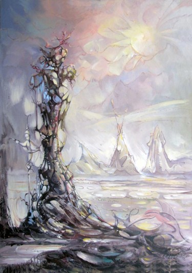 Painting titled "The Knight" by Samvel Atasunts, Original Artwork, Oil