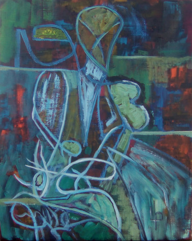 Peinture intitulée "la-vieille-dame-a-p…" par Philippe Langaud, Œuvre d'art originale, Acrylique