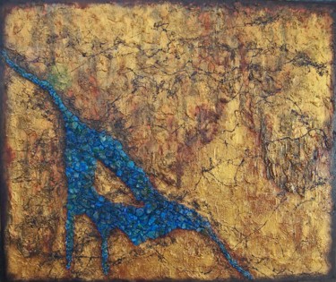Peinture intitulée "Arroyo Azul V" par Jo Moore, Œuvre d'art originale, Huile