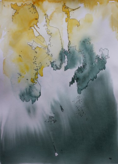 Peinture intitulée "Re-naissance - aqua…" par Clau Redier-Clément, Œuvre d'art originale, Aquarelle