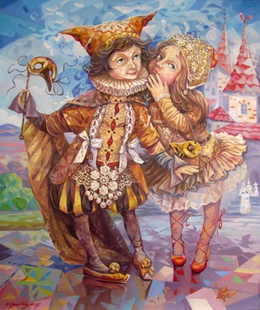 Masquerade Ball 绘画 标题为“Masquerade Ball” 由Samvel Atasunts, 原创艺术品, 油