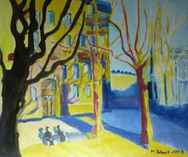 Peinture intitulée "Bordeaux Place Jean…" par Martin Jobert, Œuvre d'art originale