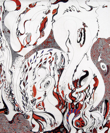 The Fire Dance Peinture intitulée "The Fire Dance" par Nathalie Gribinski, Œuvre d'art originale, Huile