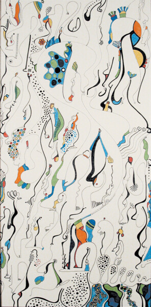 Painting titled "The Caterpillar's C…" by Nathalie Gribinski, Original Artwork, Oil