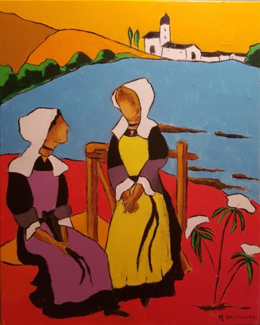 LES BRETONNES Peinture intitulée "LES BRETONNES" par Michele Devinante, Œuvre d'art originale, Acrylique